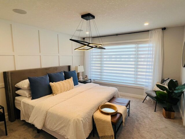 zebra blinds in the bedroom