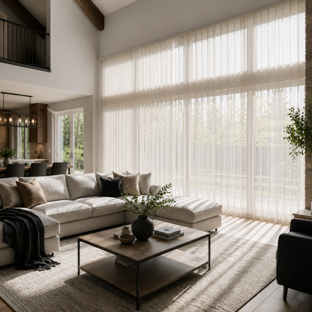 Vertical soft shades in Calgary for Great Rooms