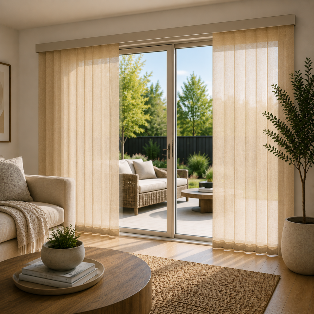 Vertical soft shades in Calgary for Patio Doors
