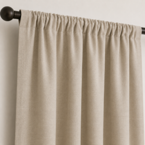 rod pocket curtains close-up view