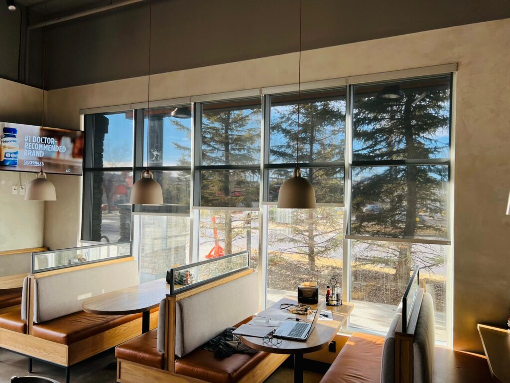 roller shades for a business in Calgary