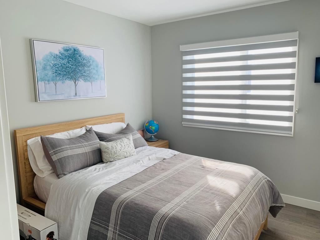 zebra blinds in Calgary inside bedroom