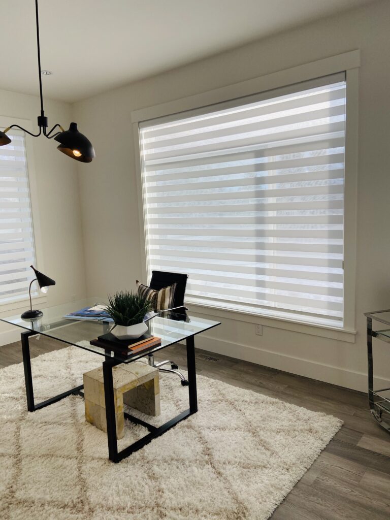 zebra blinds in Calgary inside office